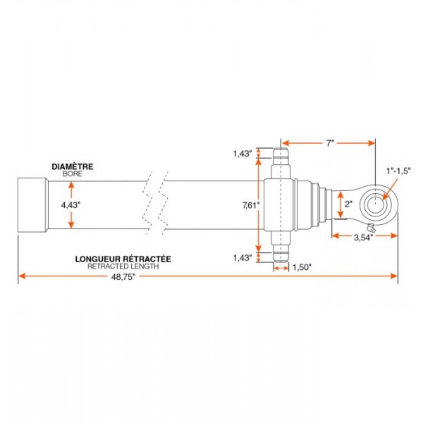 BASE DE SUPPORT POUR CYLINDRE TELESCOPIQUE 7-12 TONNES